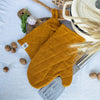 Crafted with care, these amber yellow linen oven mitten sets are the perfect companions for your culinary adventures.