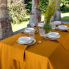 Amber yellow linen tablecloth would give your dining area a new character and style. Our linen tablecloths are made from the highest quality European linen and are designed for a long lasting.