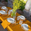 Amber yellow linen tablecloth would give your dining area a new character and style. Our linen tablecloths are made from the highest quality European linen and are designed for a long lasting.