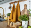 Amber Yellow Linen Towels (2 Pcs)