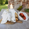 The linen bread bag is made of natural linen, so all the good qualities of linen, such as breathability and moisture permeability, serve to ensure maximum freshness of the bread. The bread bag is designed to be tied with a drawstring, which also helps to preserve all good qualities of the bread.