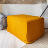 Our new amber yellow linen ottoman cover – the ultimate solution for giving your ottoman a fresh look and upgrading your interior. Refresh your living space with our linen ottoman cover today and experience the effortless elegance.
