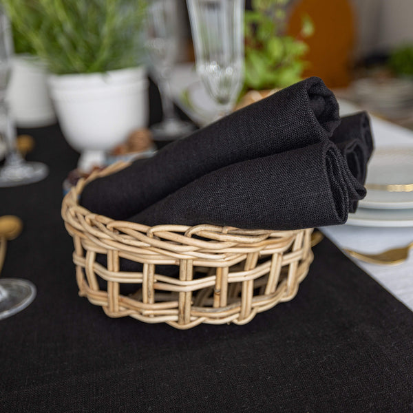 Introducing our black linen napkins set, designed to elevate your dining experience with a touch of warmth and charm. Crafted with care, these napkins are the perfect companions for your culinary adventures.