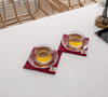 With our burgundy red linen placemat sets, you'll not only give your table or your daily tea time a distinctive charm, but also protect your table from bitterness and possible damage.