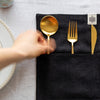 Black linen cutlery holder will make your table setting look neat and tidy. Decorative cutlery pouch can be paired with table napkins or other table linens, mixed or matched.