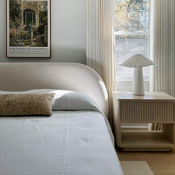 Bright white linen bedspread designed to infuse your bed with an extra touch of uniqueness, coziness and charm. Draped elegantly over your bed as a bedspread or wrapped snugly around you on chilly nights, it's versatile enough to suit your needs.