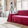 Burgundy red colour for your couch cover not only offers protection but also brings a timeless elegance to your home interior. Linen, known for its strength, is an excellent material choice for safeguarding your sofa against regular wear and tear.