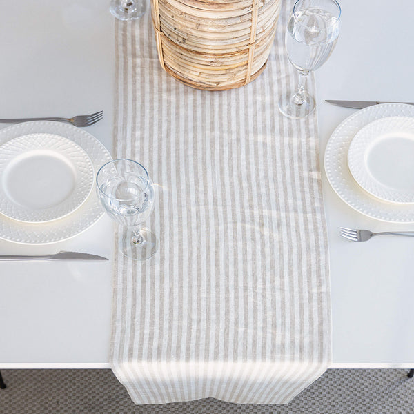 Crafted with care, this runner adds a touch of distinction and sophistication to any dining experience. The subtle yet refined design lends versatility, making it suitable for both casual gatherings and formal occasions.