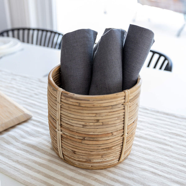 Introducing our charcoal grey linen napkins set, designed to elevate your dining experience with a touch of warmth and charm. Crafted with care, these napkins are the perfect companions for your culinary adventures.