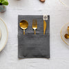 Charcoal grey linen cutlery holder will make your table setting look neat and tidy. Decorative cutlery pouch can be paired with table napkins or other table linens, mixed or matched.