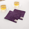 Natural Linen Square Coasters Set