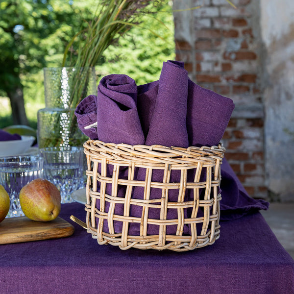 Introducing our deep purple linen napkins set, designed to elevate your dining experience with a touch of warmth and charm. Crafted with care, these napkins are the perfect companions for your culinary adventures.
