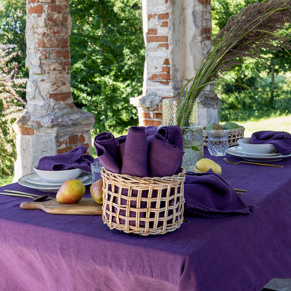 Introducing our deep purple linen napkins set, designed to elevate your dining experience with a touch of warmth and charm. Crafted with care, these napkins are the perfect companions for your culinary adventures.
