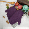 Crafted with care, these deep purple linen oven mitten sets are the perfect companions for your culinary adventures.