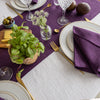 Give your table a touch of distinction and decoration with our deep purple linen table runner. Use the table runner on its own or combine it with a linen tablecloth, placemats or napkins.