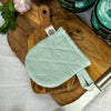 The linen oven mitt come in a variety of pastel and rich colours, which are a perfect match for our other home textiles.