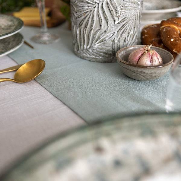 Give your table a touch of distinction and decoration with our duck egg blue linen table runner. Use the table runner on its own or combine it with a linen tablecloth, placemats or napkins.