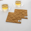 Natural Linen Square Coasters Set