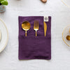 Deep purple linen cutlery holder will make your table setting look neat and tidy. Decorative cutlery pouch can be paired with table napkins or other table linens, mixed or matched.
