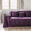 Choosing deep purple colour for your couch cover not only offers protection but also brings a timeless elegance to your home interior.