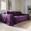 Choosing deep purple colour for your couch cover not only offers protection but also brings a timeless elegance to your home interior.