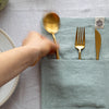 Duck egg blue linen cutlery holder will make your table setting look neat and tidy. Decorative cutlery pouch can be paired with table napkins or other table linens, mixed or matched.