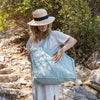 Duck egg blue linen tote bags designed and made for long, comfortable and sustainable use. Whether you're going to the beach, planning a visit to the market, or taking your baked cake to friends, our linen bag is always perfect for you.