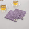 Natural Linen Square Coasters Set