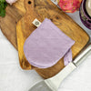 The linen oven mitt come in a variety of pastel and rich colours, which are a perfect match for our other home textiles.