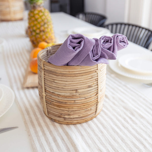 Introducing our light lilac linen napkins set, designed to elevate your dining experience with a touch of warmth and charm. Crafted with care, these napkins are the perfect companions for your culinary adventures.