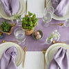 Give your table a touch of distinction and decoration with our light lilac linen table runner. Use the table runner on its own or combine it with a linen tablecloth, placemats or napkins.
