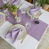 Give your table a touch of distinction and decoration with our light lilac linen table runner. Use the table runner on its own or combine it with a linen tablecloth, placemats or napkins.
