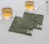 With our moss green linen placemat sets, you'll not only give your table or your daily tea time a distinctive charm, but also protect your table from bitterness and possible damage.