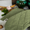 Crafted with care, these moss green linen oven mitten sets are the perfect companions for your culinary adventures.