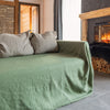 Upgrade your sofa with ease and elegance – transform your home today with our moss green linen couch cover. Linen cover serves as an ideal safeguard against the playful antics of your beloved pets, preserving your couch for years to come.