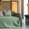 Upgrade your sofa with ease and elegance – transform your home today with our moss green linen couch cover. Linen cover serves as an ideal safeguard against the playful antics of your beloved pets, preserving your couch for years to come.