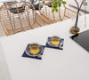 With our navy blue linen placemat sets, you'll not only give your table or your daily tea time a distinctive charm, but also protect your table from bitterness and possible damage.