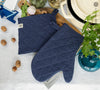 Crafted with care, these navy blue linen oven mitten sets are the perfect companions for your culinary adventures.