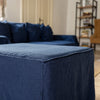 Our new navy blue linen ottoman cover – the ultimate solution for giving your ottoman a fresh look and upgrading your interior effortlessly. Crafted with care, our ottoman cover is made from high quality linens, available in a range of colours.