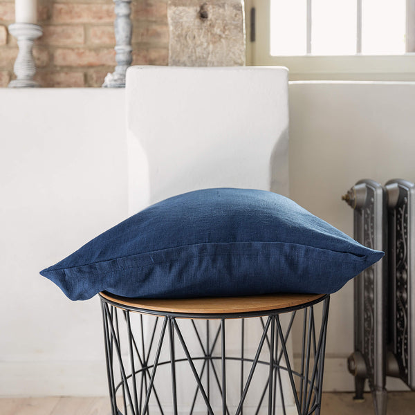 Sometimes it takes just a small detail to make a home interior complete, perfect and unique. And that our navy blue linen throw pillow with zipper. With them pillows always go with any interior - from minimalist to classic.