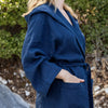 Wrap yourself in our navy blue linen bathrobe and enjoy the exceptional comfort, elegance and breathability of natural linen. Our linen bathrobe is designed and crafted with exceptional attention to details.