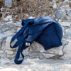 Navy blue linen tote bags designed and made for long, comfortable and sustainable use. Whether you're going to the beach, planning a visit to the market, or taking your baked cake to friends, our linen bag is always perfect for you.