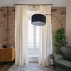 Lined off white linen curtain with lining, designed and made to provide maximum protection from the sun and heat coming through the window. Natural thermoregulatory properties of linen will help you to create comfortable atmosphere at home.