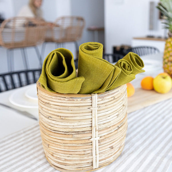 Introducing our olive green linen napkins set, designed to elevate your dining experience with a touch of warmth and charm. Crafted with care, these napkins are the perfect companions for your culinary adventures.