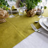 Give your table a touch of distinction and decoration with our olive green linen table runner. Use the table runner on its own or combine it with a linen tablecloth, placemats or napkins.