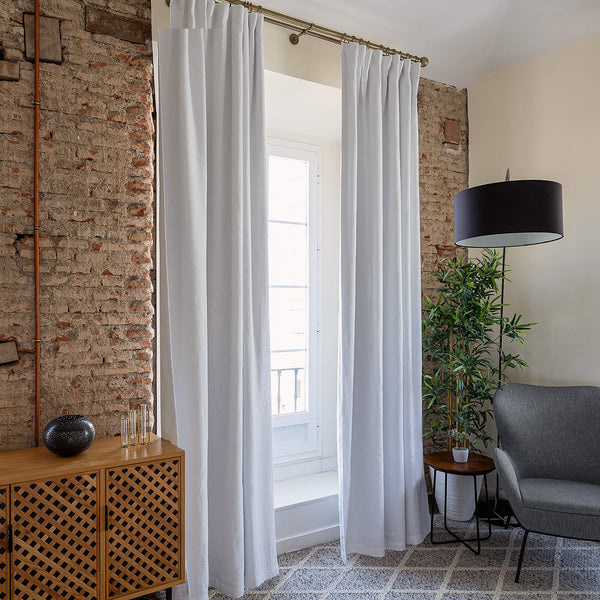 Blackout optical white linen curtains provide complete privacy and maximum protection from sunlight and artificial light sources. Our blackout linen curtains are ideal for bedroom, living room or any other area providing you both privacy and relax.
