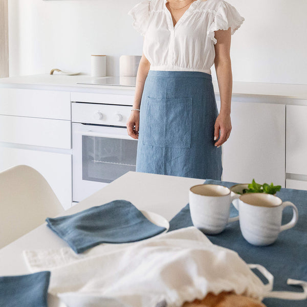 Explore our diverse range of styles, from classic neutrals to vibrant hues, and discover the apron that complements your personal taste and kitchen decor.