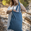 Ocean blue linen canvas bags designed and made for long, comfortable and sustainable use. Whether you're going to the beach, planning a visit to the organic market, or taking your baked cake to friends, our linen bag is always perfect for you.