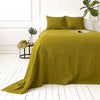 The olive green linen bedspread has been carefully designed to suit a wide range of interior styles and to blend perfectly in both classic and contemporary home spaces.Our linen bedspreads are extremely versatile, fitting into a wide range of interiors and complementing them perfectly, adding new colours and emotions.