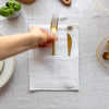 Optical White linen cutlery holder will make your table setting look neat and tidy. Decorative cutlery pouch can be paired with table napkins or other table linens, mixed or matched.